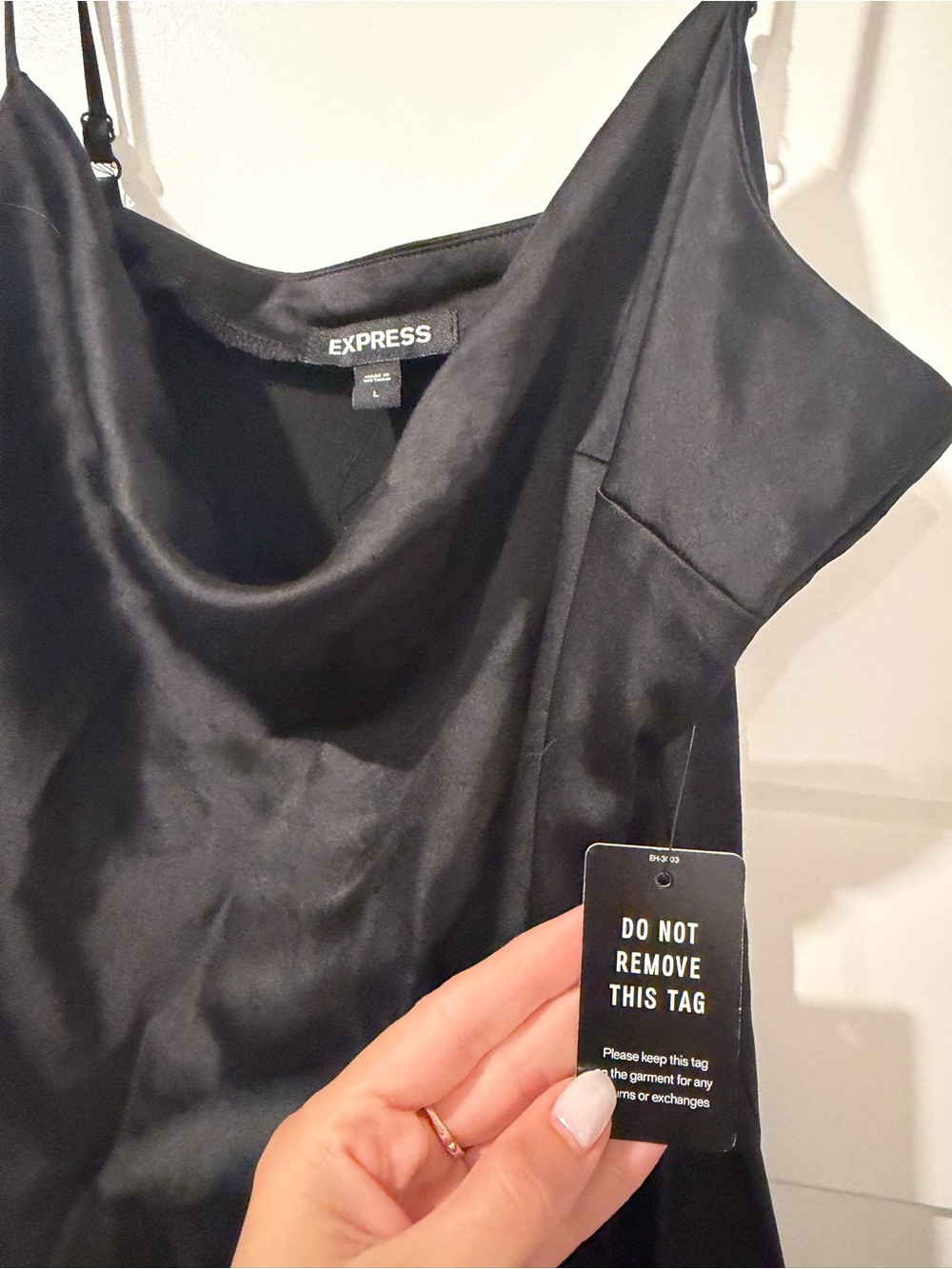 Express Black Satin Slip Mini Dress - Picture 3 of 3